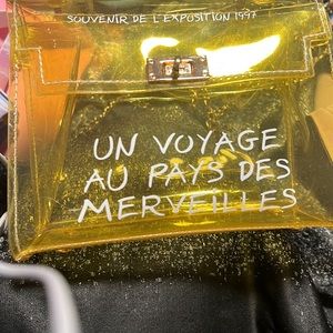 yellow clear pvc bag